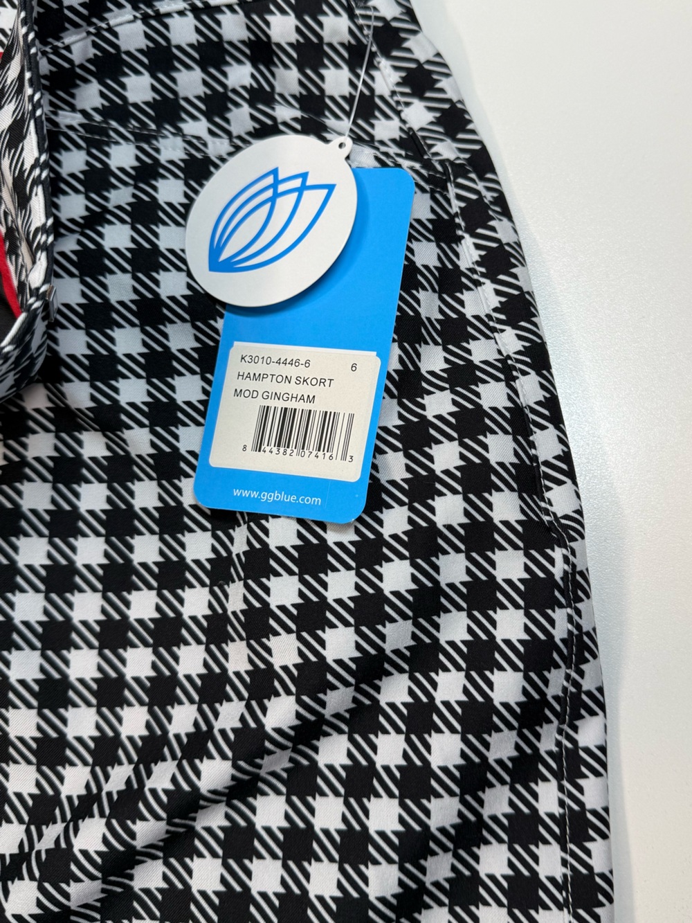 GGblue Gingham Golf/Tennis Skort Size 6 NWT Black White Athletic Skirt - Picture 7 of 12